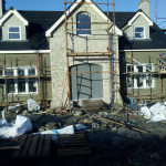House in process of getting plastered