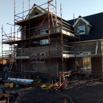 Plastering of a house in progress